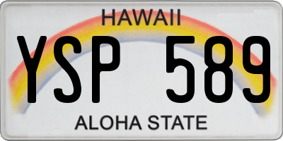 HI license plate YSP589