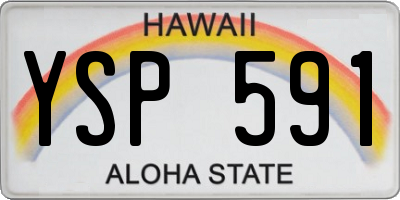 HI license plate YSP591