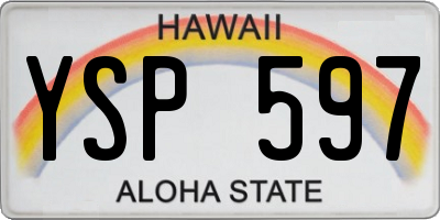 HI license plate YSP597