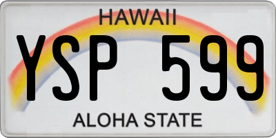 HI license plate YSP599