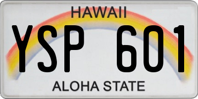 HI license plate YSP601