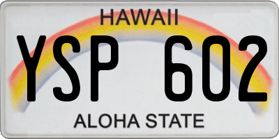 HI license plate YSP602