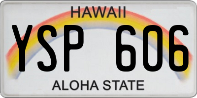 HI license plate YSP606