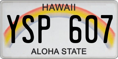 HI license plate YSP607