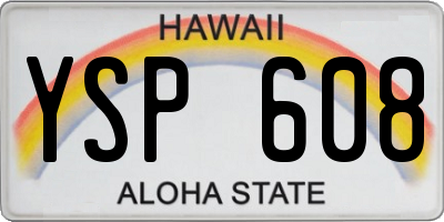 HI license plate YSP608