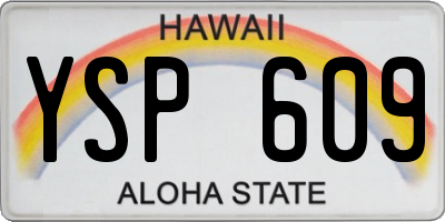 HI license plate YSP609