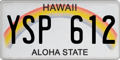HI license plate YSP612