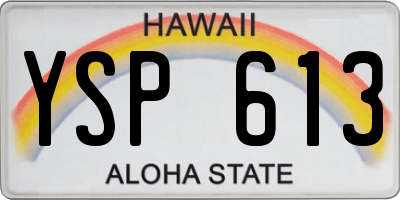 HI license plate YSP613
