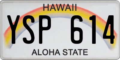 HI license plate YSP614