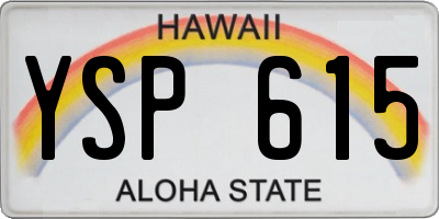 HI license plate YSP615