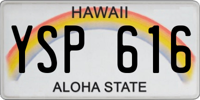 HI license plate YSP616