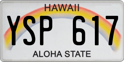 HI license plate YSP617
