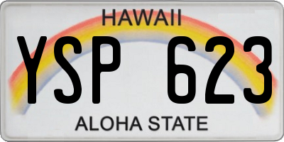 HI license plate YSP623