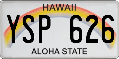 HI license plate YSP626
