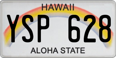 HI license plate YSP628