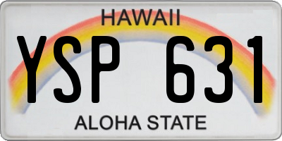 HI license plate YSP631