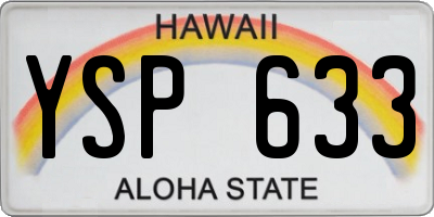 HI license plate YSP633