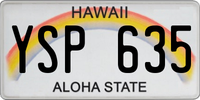 HI license plate YSP635