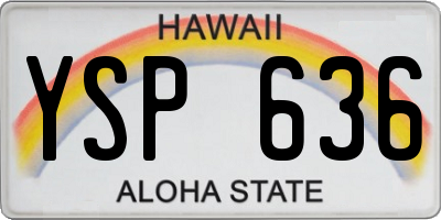 HI license plate YSP636