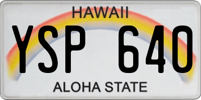 HI license plate YSP640