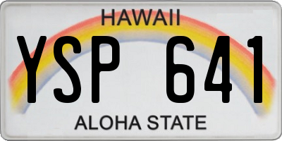 HI license plate YSP641