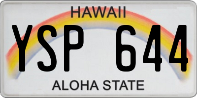 HI license plate YSP644
