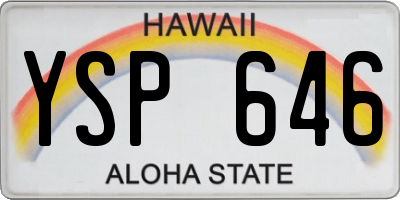 HI license plate YSP646