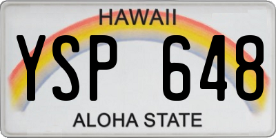 HI license plate YSP648