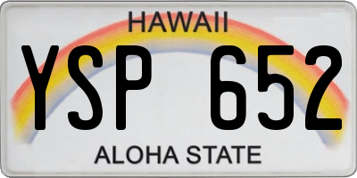 HI license plate YSP652
