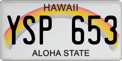 HI license plate YSP653