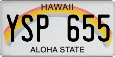 HI license plate YSP655