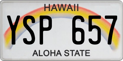 HI license plate YSP657