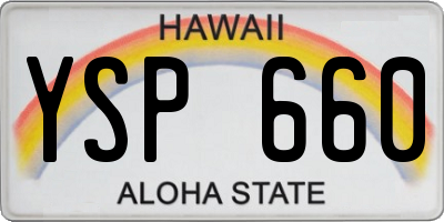 HI license plate YSP660