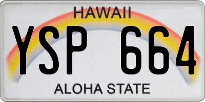 HI license plate YSP664