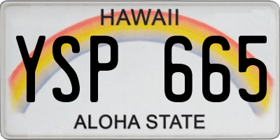 HI license plate YSP665