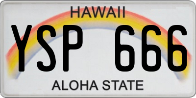 HI license plate YSP666
