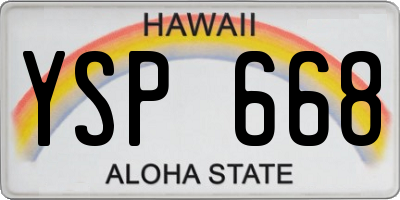 HI license plate YSP668