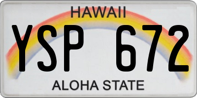 HI license plate YSP672