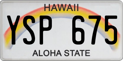 HI license plate YSP675