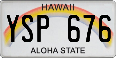 HI license plate YSP676