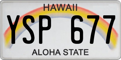 HI license plate YSP677