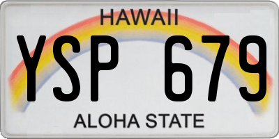 HI license plate YSP679