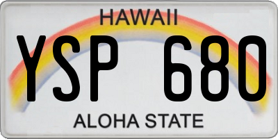 HI license plate YSP680
