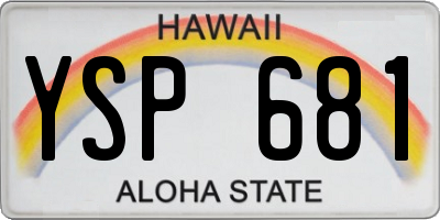 HI license plate YSP681