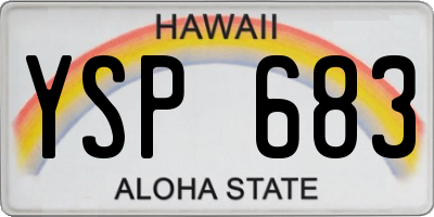 HI license plate YSP683