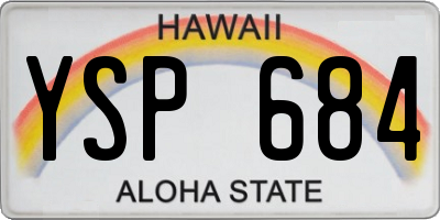 HI license plate YSP684
