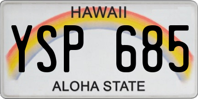 HI license plate YSP685