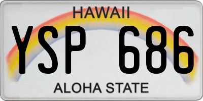 HI license plate YSP686