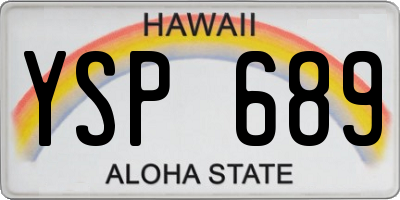 HI license plate YSP689