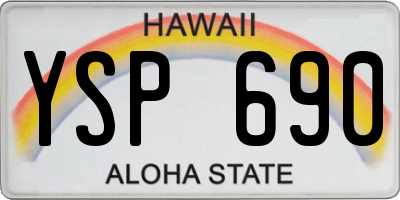 HI license plate YSP690